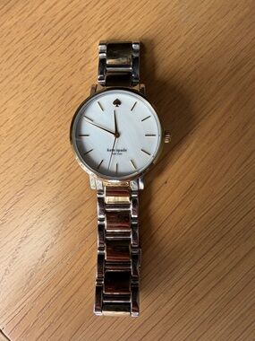 Kate Spade Two-Tone Gold & Silver Link Bracelet Watch with Mother of Pearl Dial